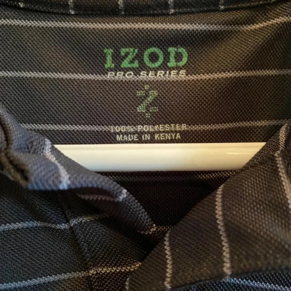 IZOD MENS STRIPED POLO GRAY SHIRT TOP GOLF FALL WINTER TOPS SHIRTS SUMMER SZ  L - Picture 2 of 5